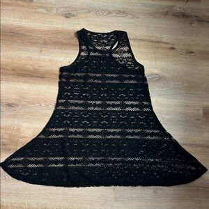 Black Lace Sleeveless Swimsuit Cover Up Size S